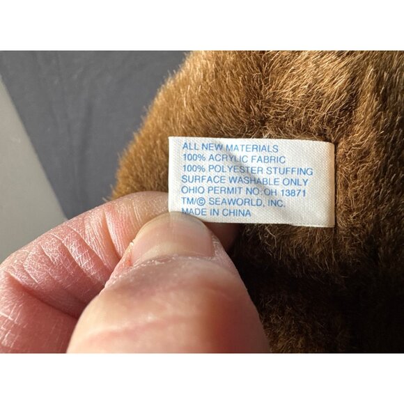 Plush Walrus Stuffed Animal Toy 13" Realistic Design Soft Huggable Brown & White - Picture 9 of 9